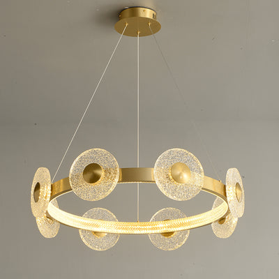 Creative simple disc brass chandelier