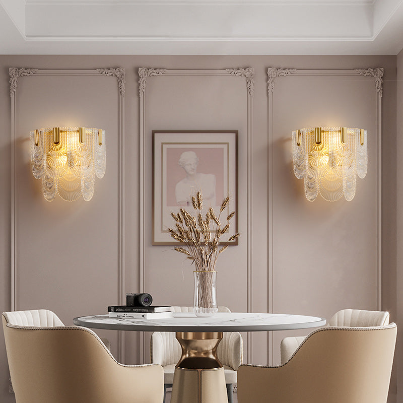 Transparent Brass Glass Wall Sconce