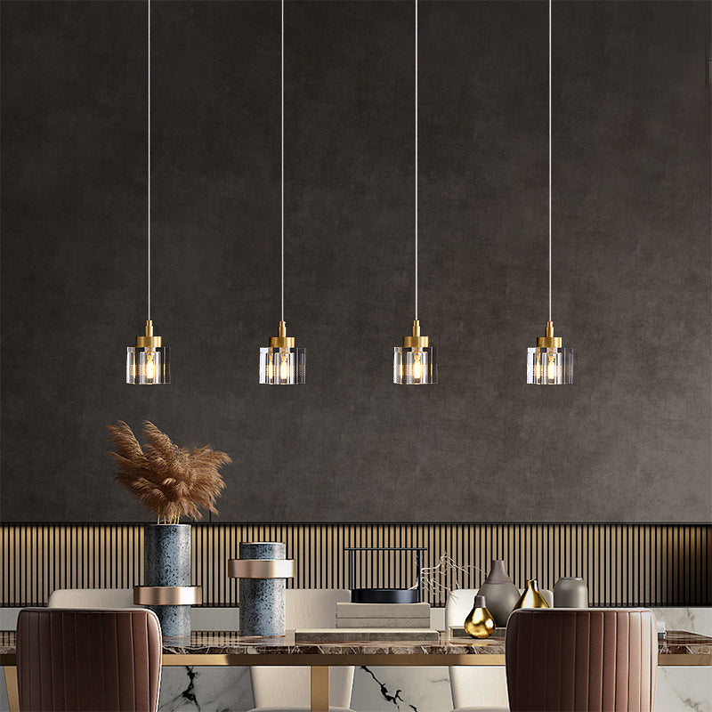 Line Cube Crystal Chandelier