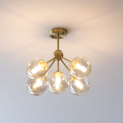 Amber Ball Gold Chandelier