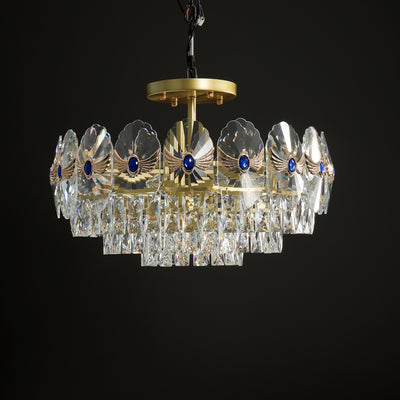 Sapphire Round Crystal Chandelier