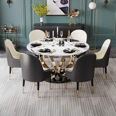 White marble dining table