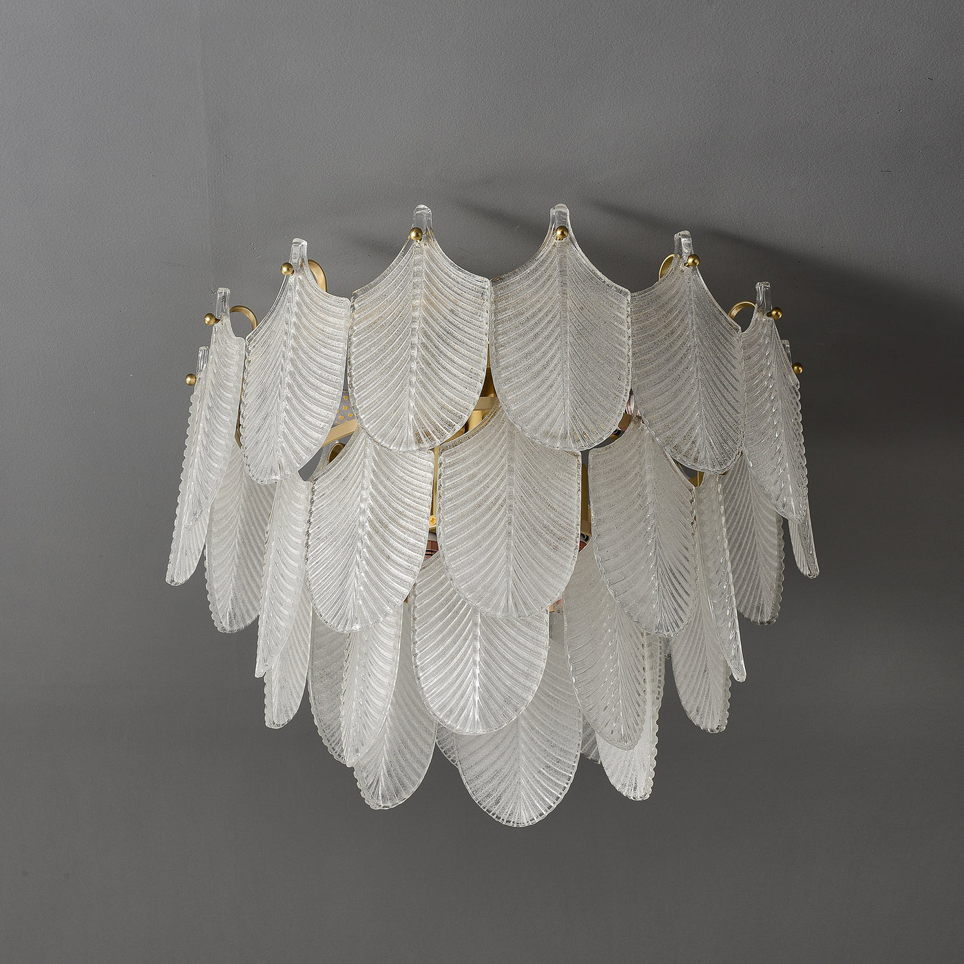 Postmodern luxury White Leaf ceiling lamp