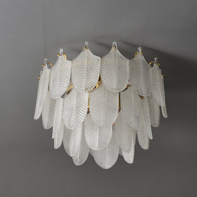 Postmodern luxury White Leaf ceiling lamp