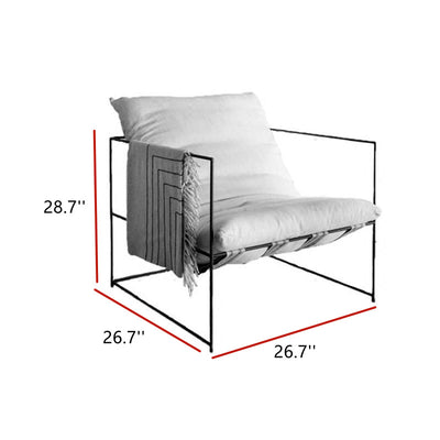 Fabric wrought iron single lounge chair