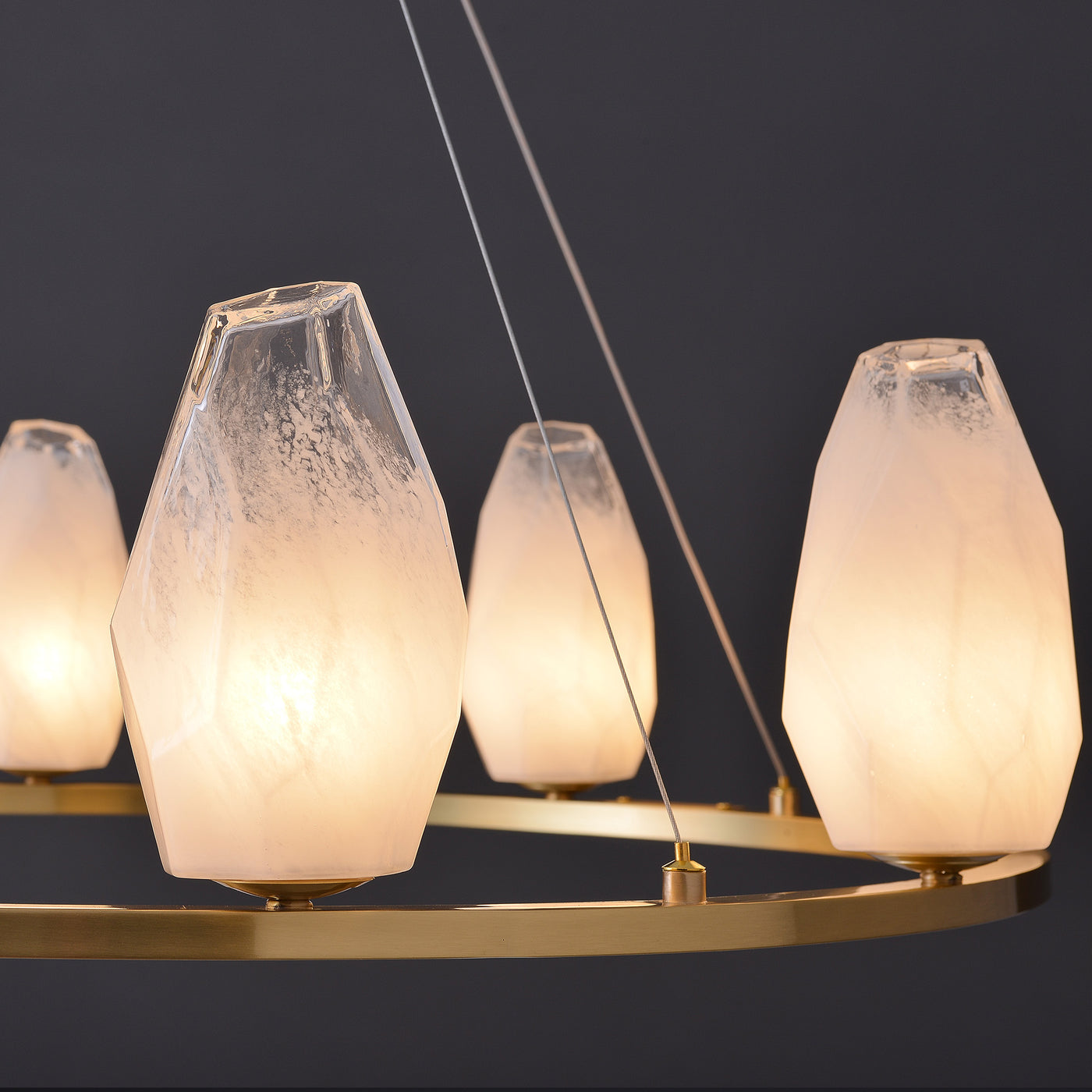 Round 8 Lights Lily glass chandelier