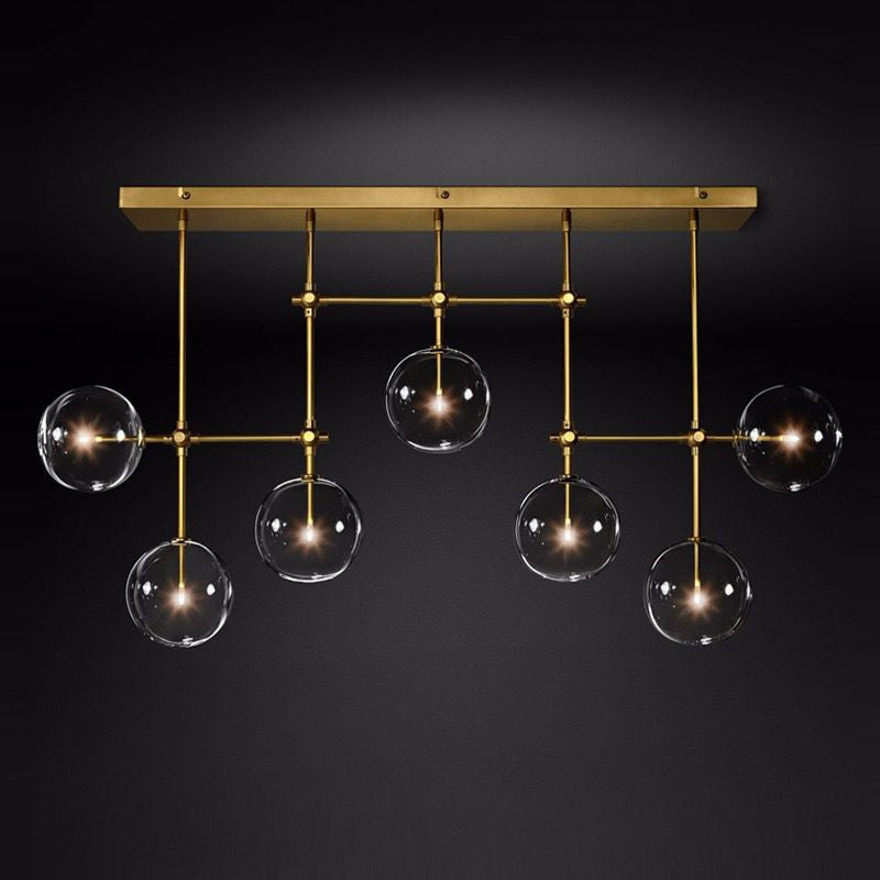 Glass Globe Linear Chandelier