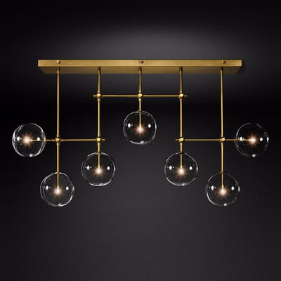 Glass Globe Linear Chandelier