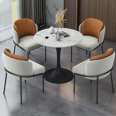 Round marble dining table