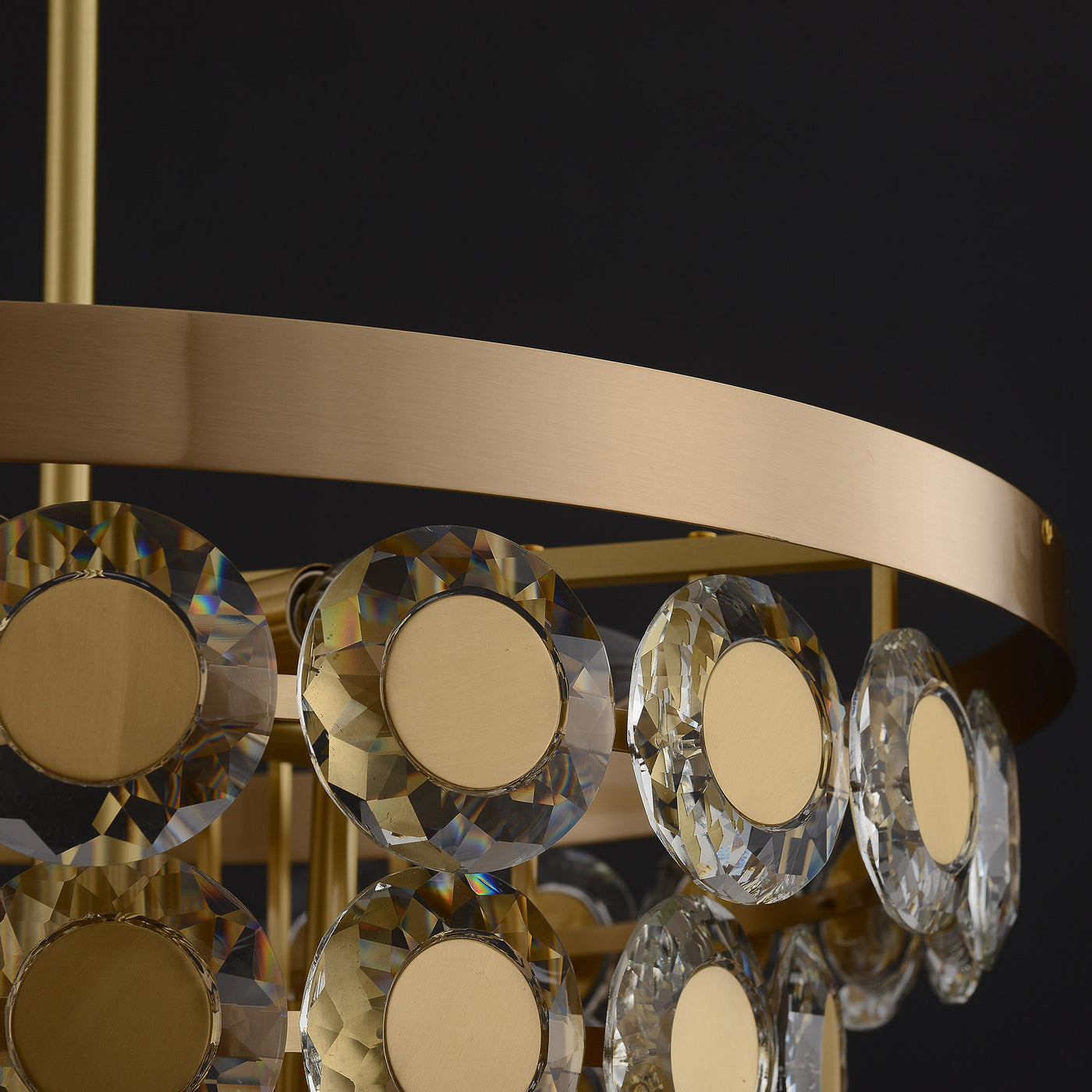 Conical Gold Coin Crystal Chandelier