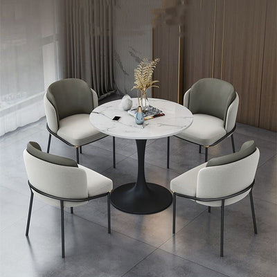 Round marble dining table