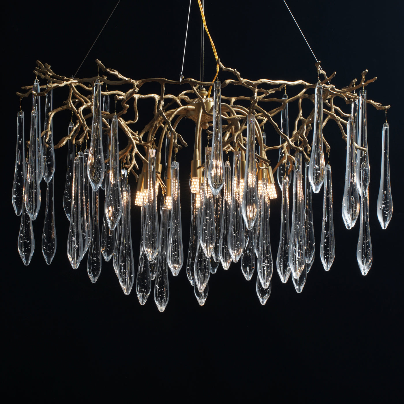 Modern Crystal Tassel Pendant Ring Ice Crystal Chandelier