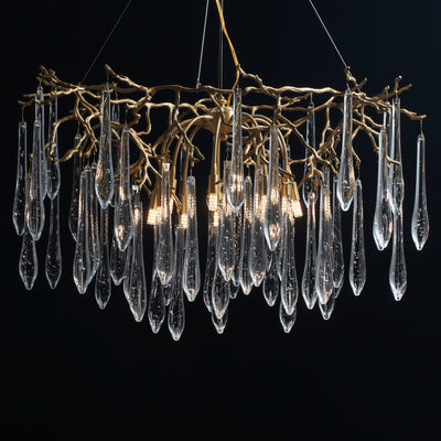 Modern Crystal Tassel Pendant Ring Ice Crystal Chandelier