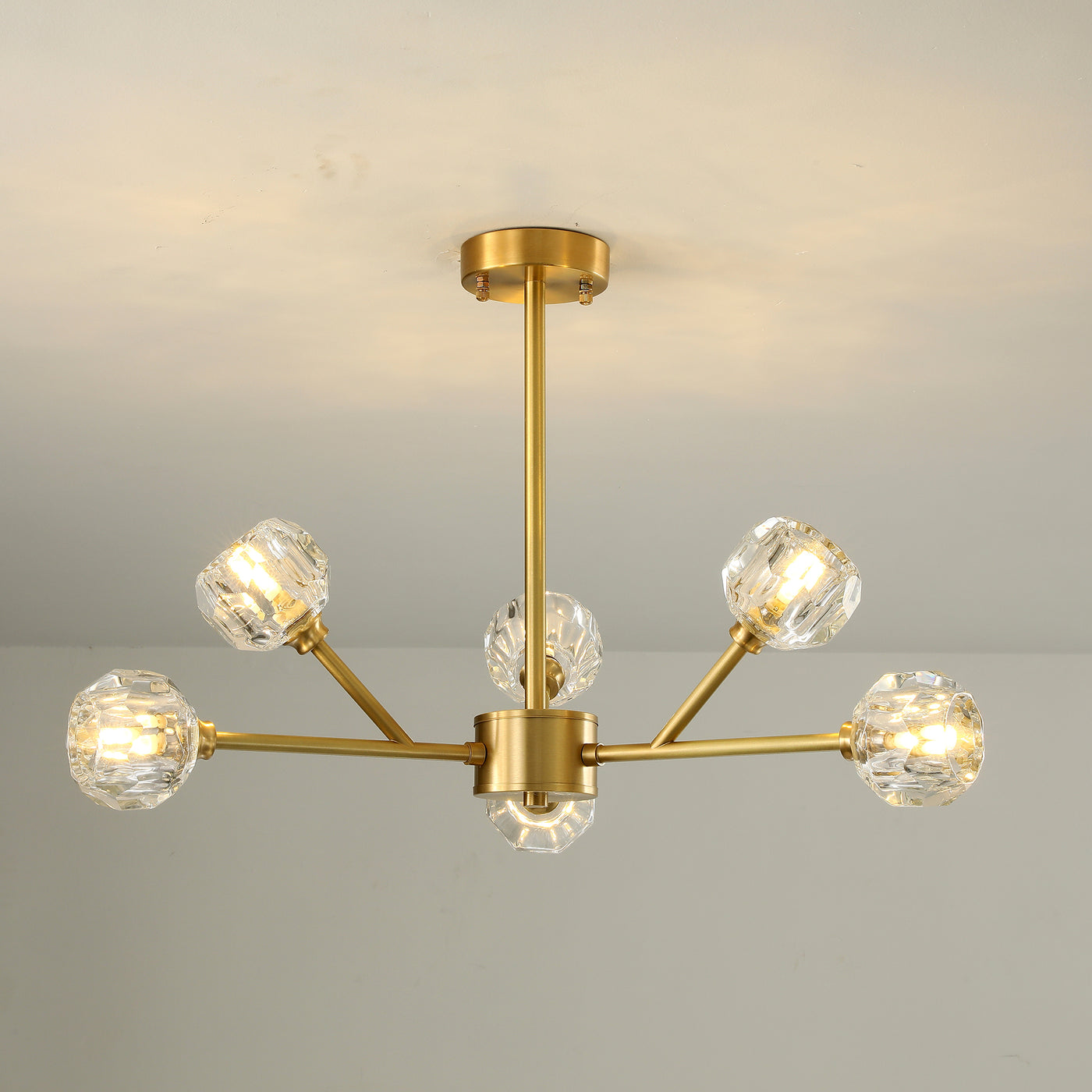 Postmodern luxury and full copper chandelier