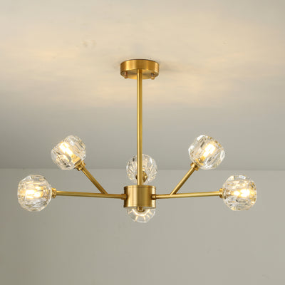 Postmodern luxury and full copper chandelier