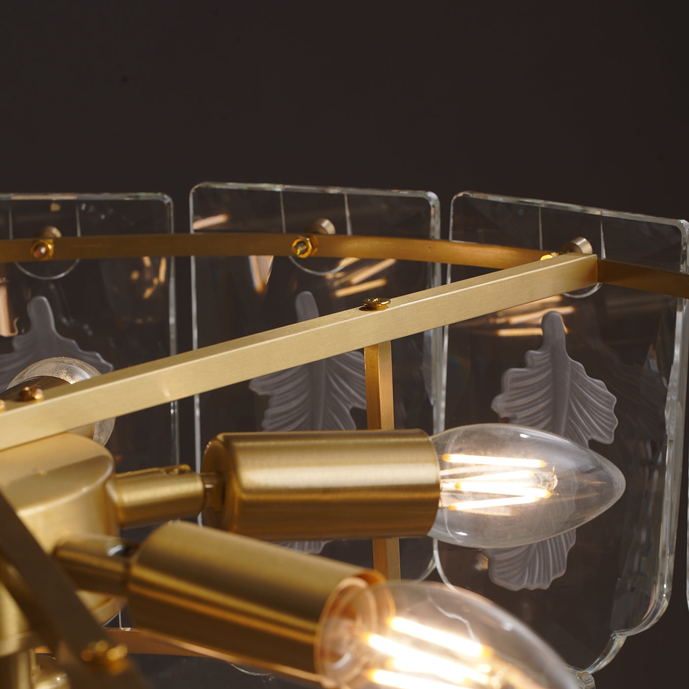 White Feather Full Copper Round Two-Tier Chandelier