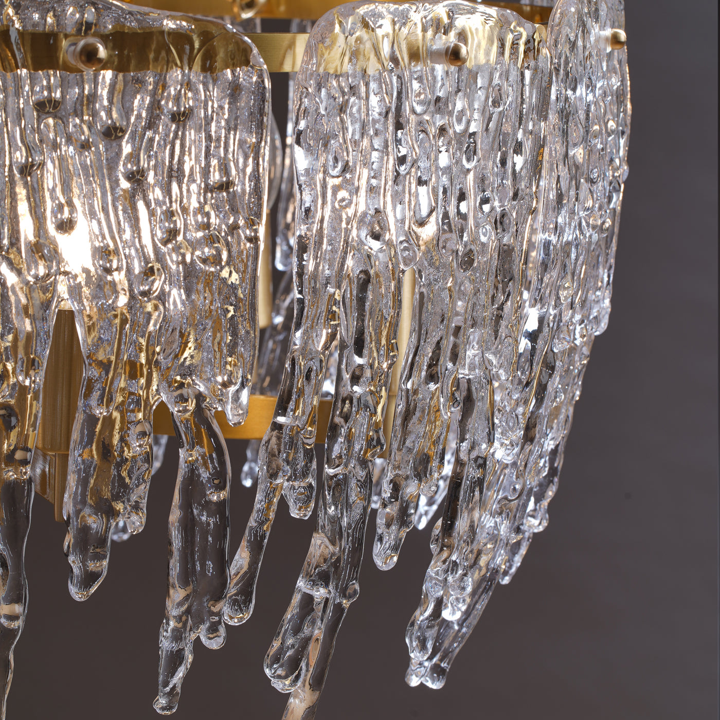 Postmodern luxury and full copper raindrop chandelier