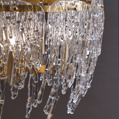 Postmodern luxury and full copper raindrop chandelier