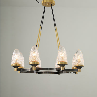 Crystal Cup Round Black Chandelier