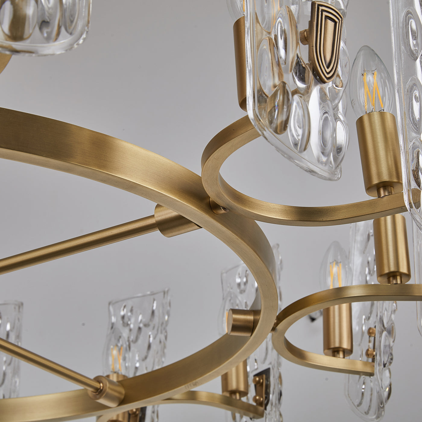 Water pattern glass gold chandelier
