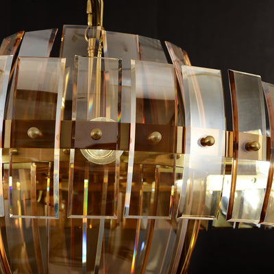 Amber glass chandelier