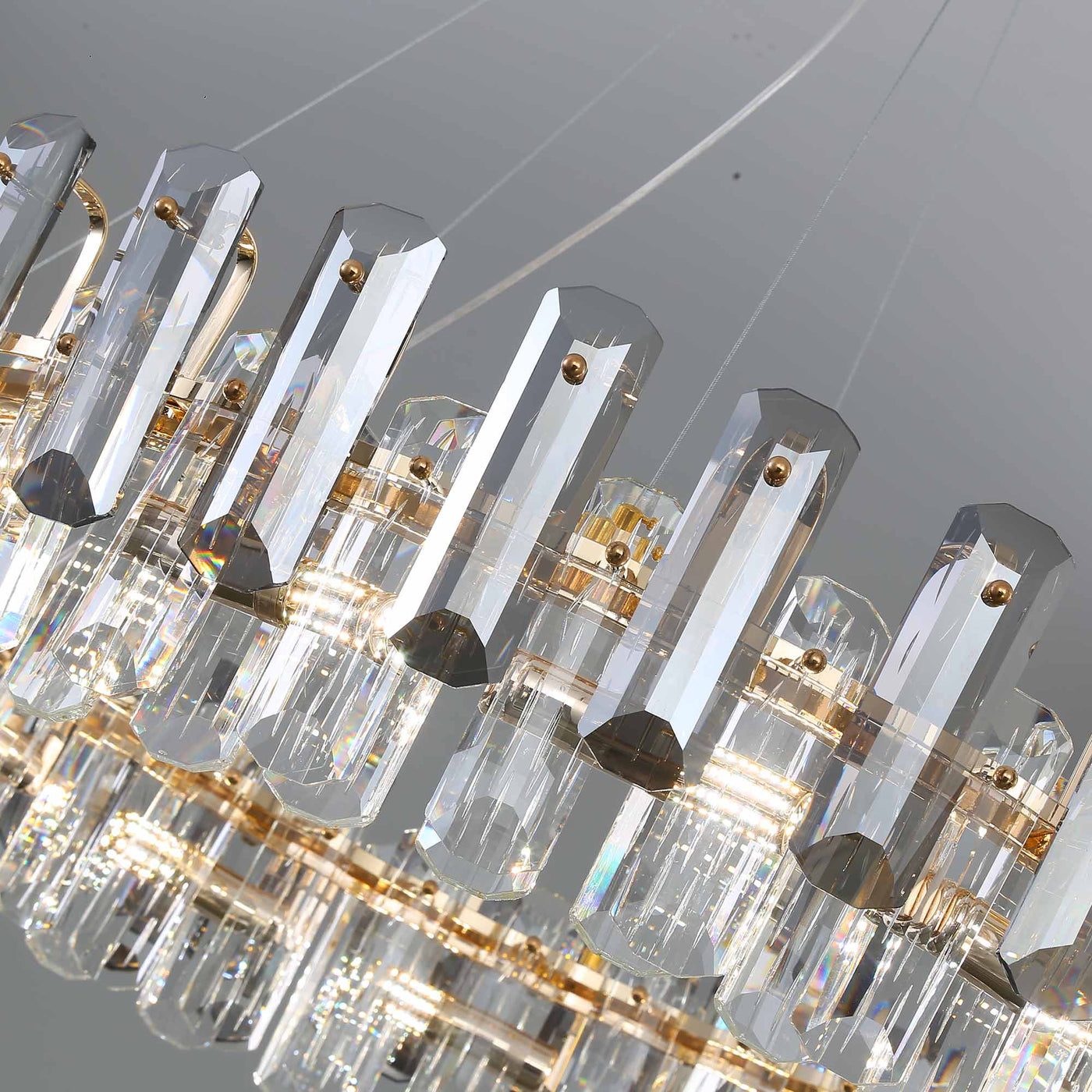 Light luxury crystal round chandelier