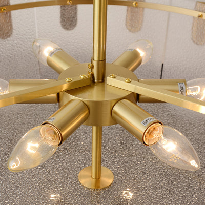 Amber Brass Glass Chandelier
