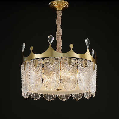 Creative crown Handmade Glass Round Chandelier