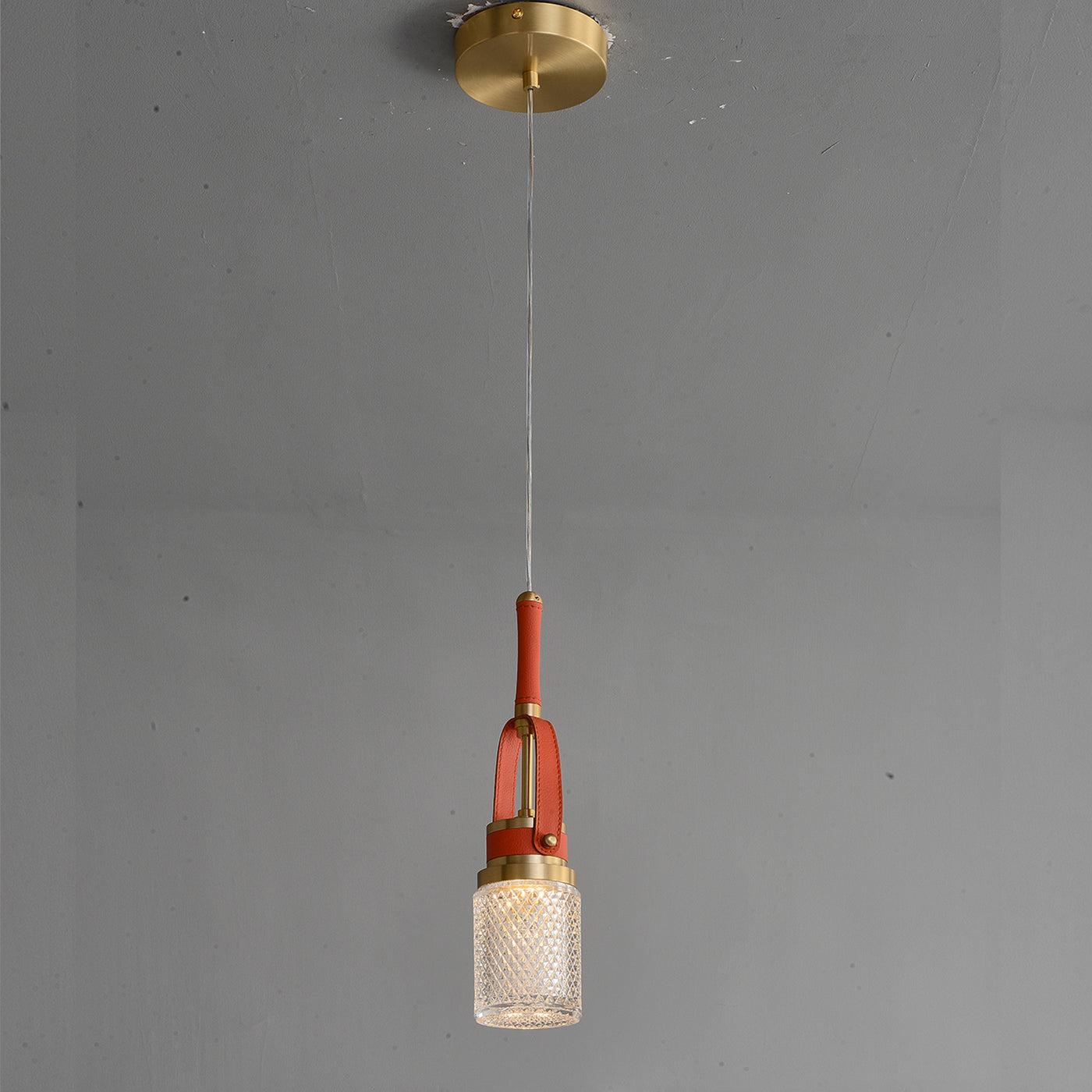 Creative red leather chandelier