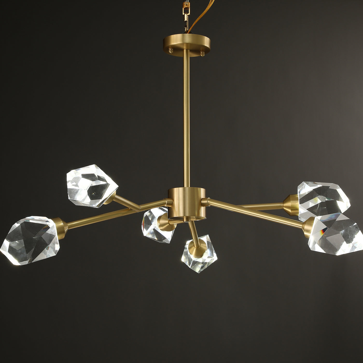 Postmodern luxury and brass chandelier