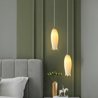 White Bud Line Modern Chandelier