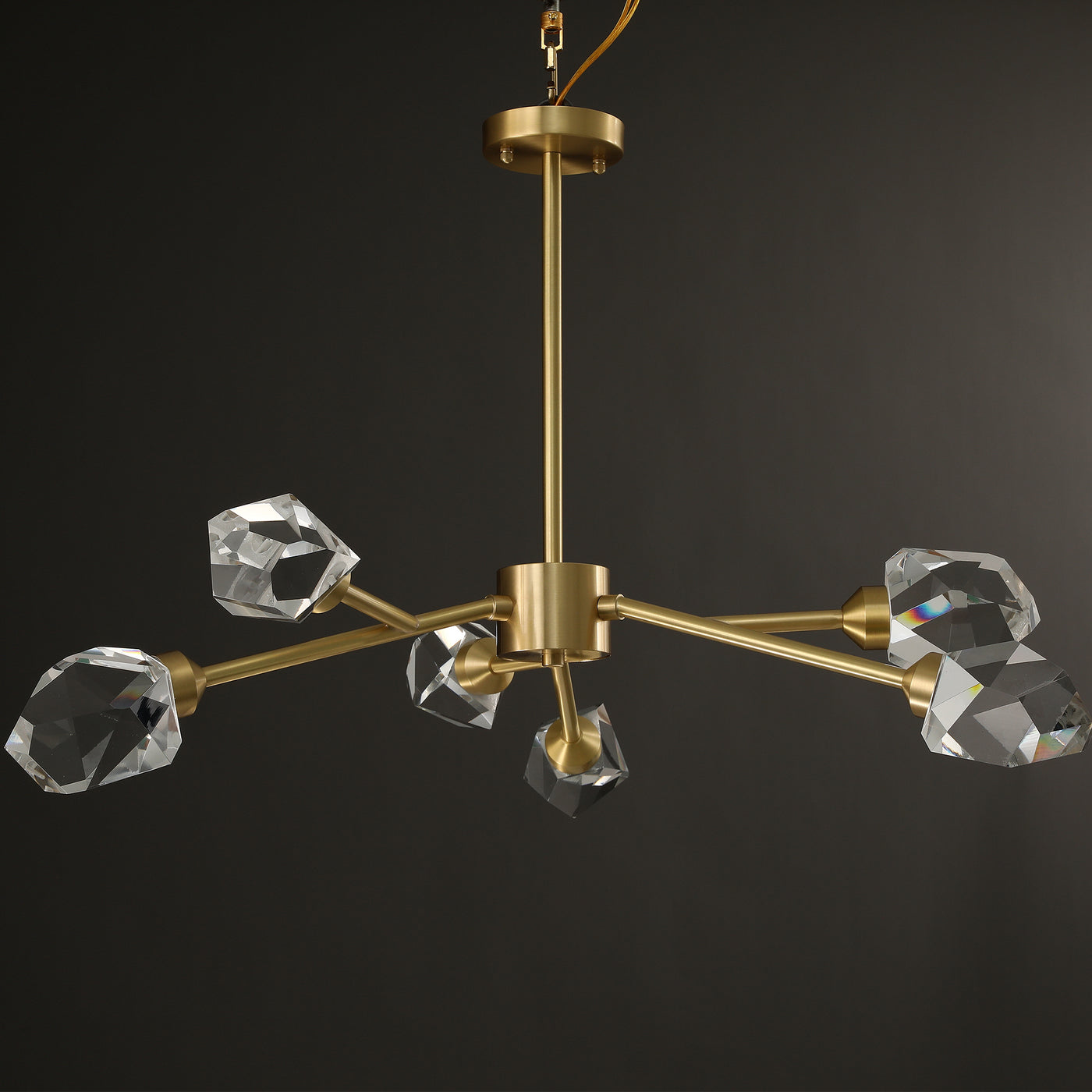Postmodern luxury and brass chandelier