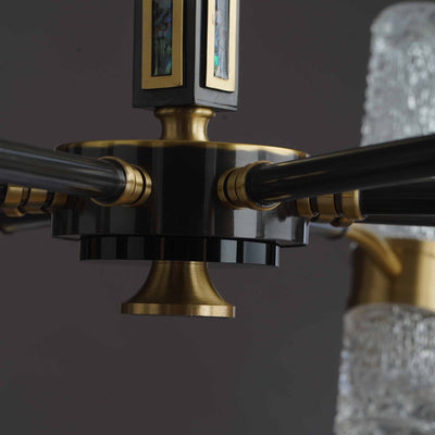 Fashion Modern black round full copper chandelier