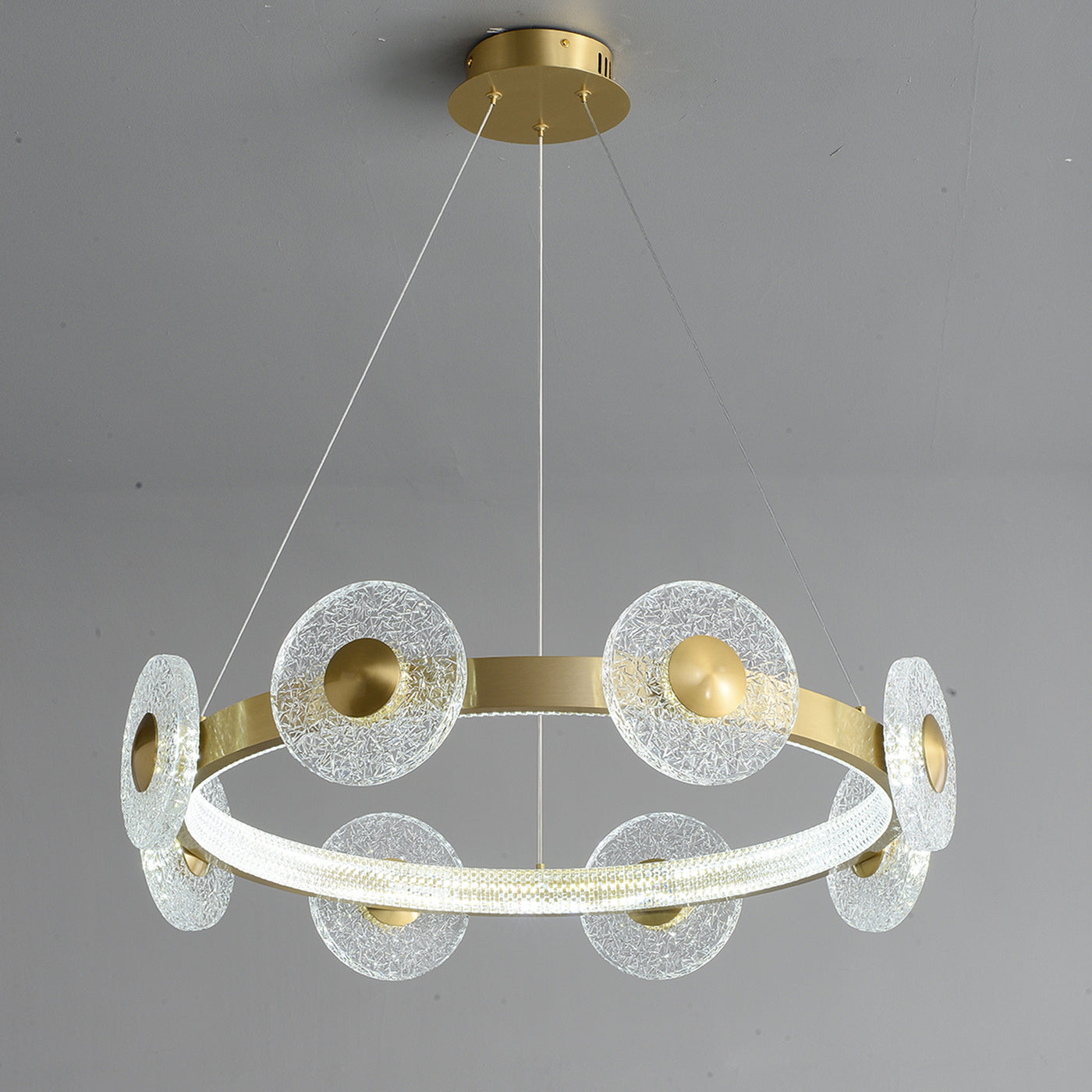 Creative simple disc brass chandelier