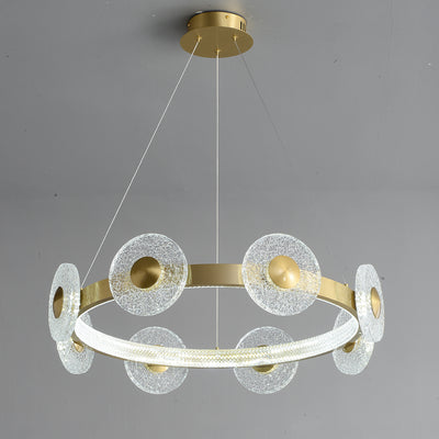 Creative simple disc brass chandelier