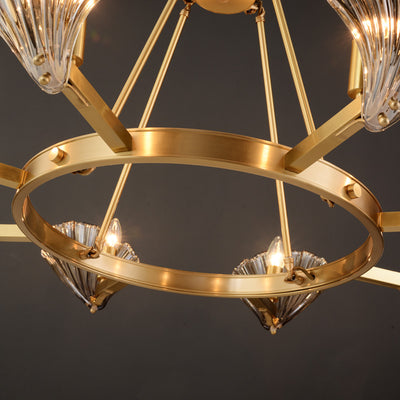 8 Lights Shell Mordern style Round crystal Glass Chandelier