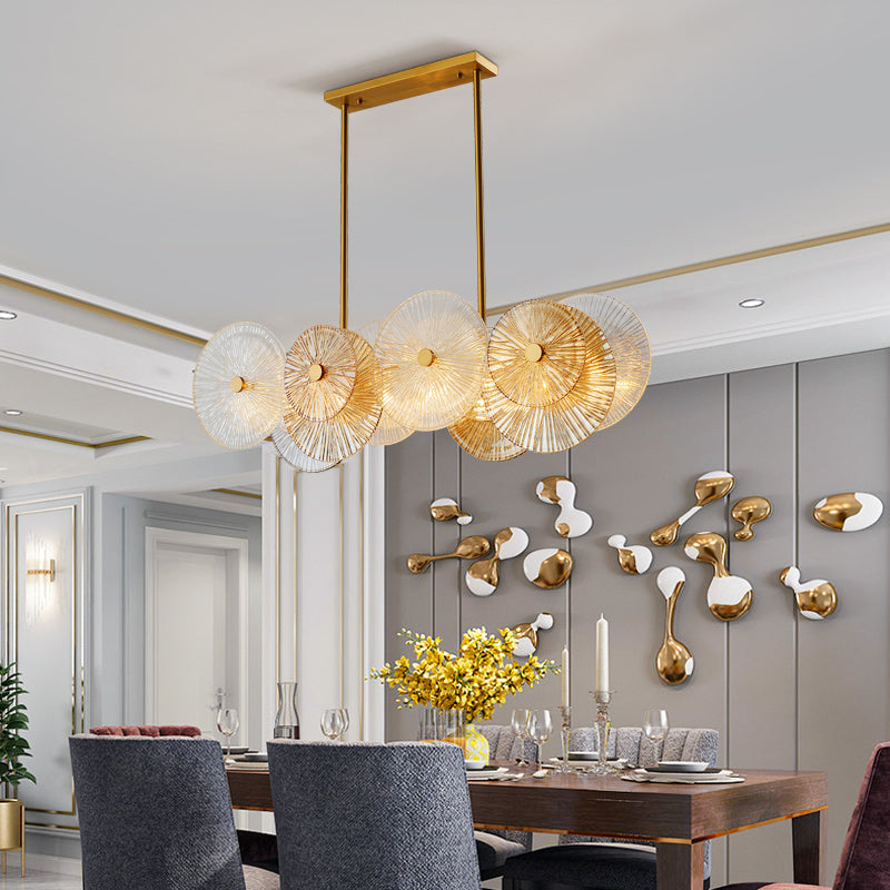 Rectangle Transparent Wheel Glass Chandelier