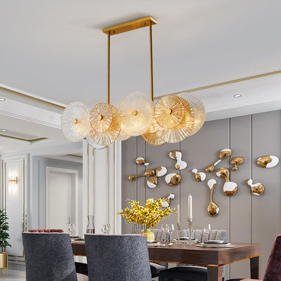 Rectangle Transparent Wheel Glass Chandelier