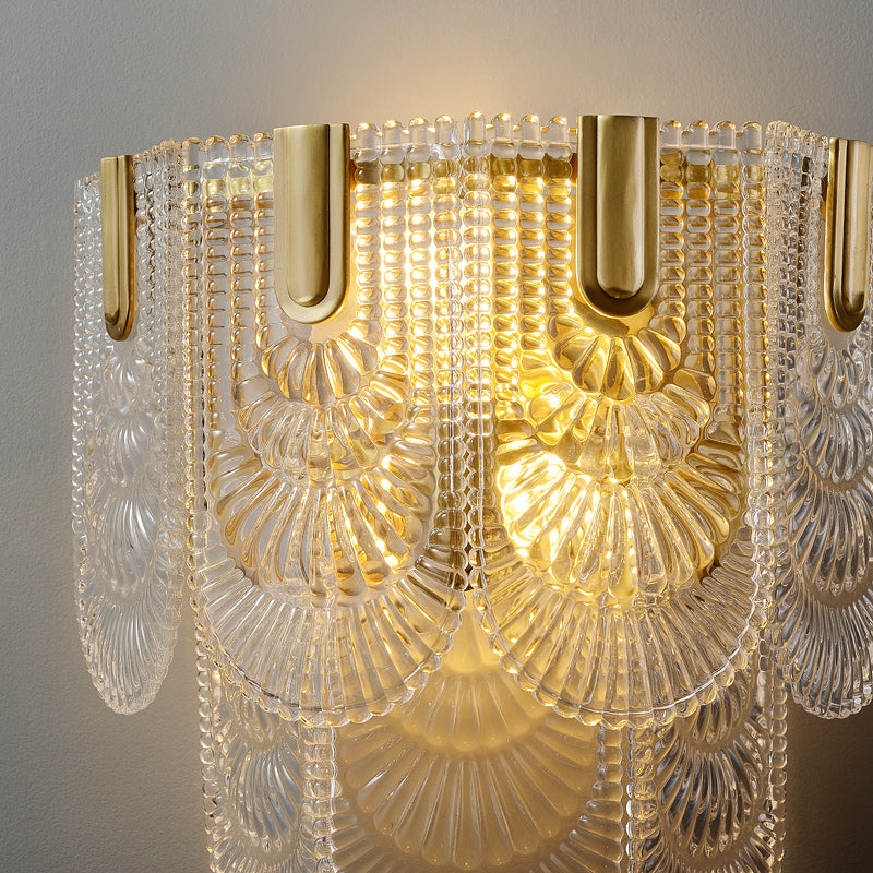 Transparent Brass Glass Wall Sconce