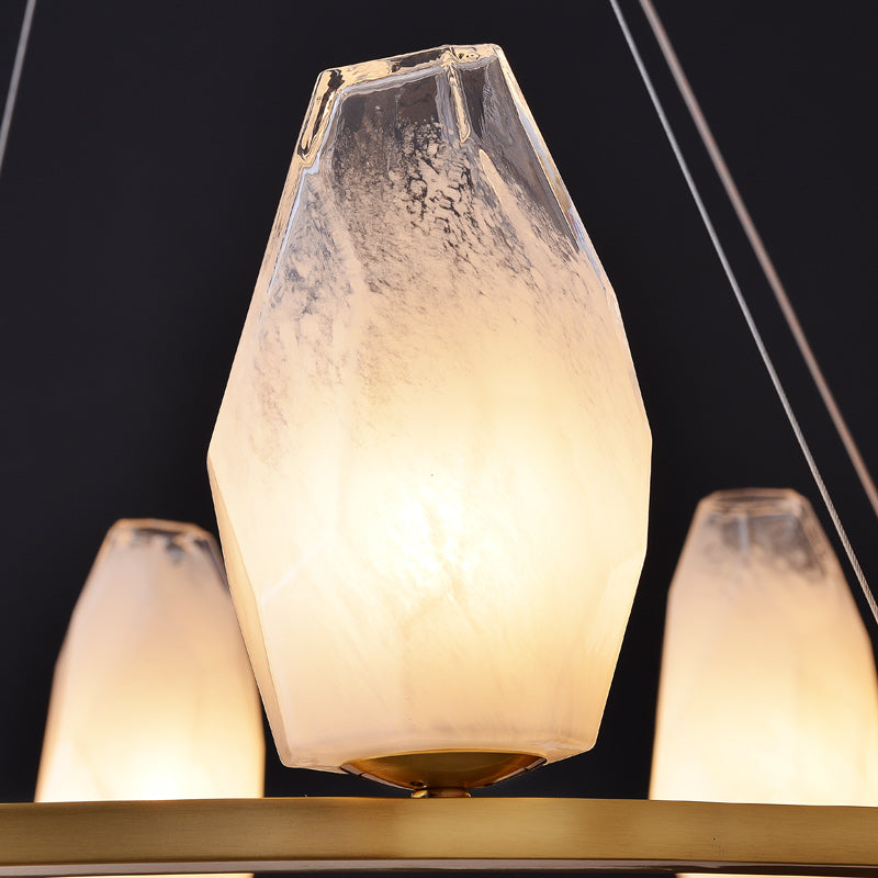Round 8 Lights Lily glass chandelier
