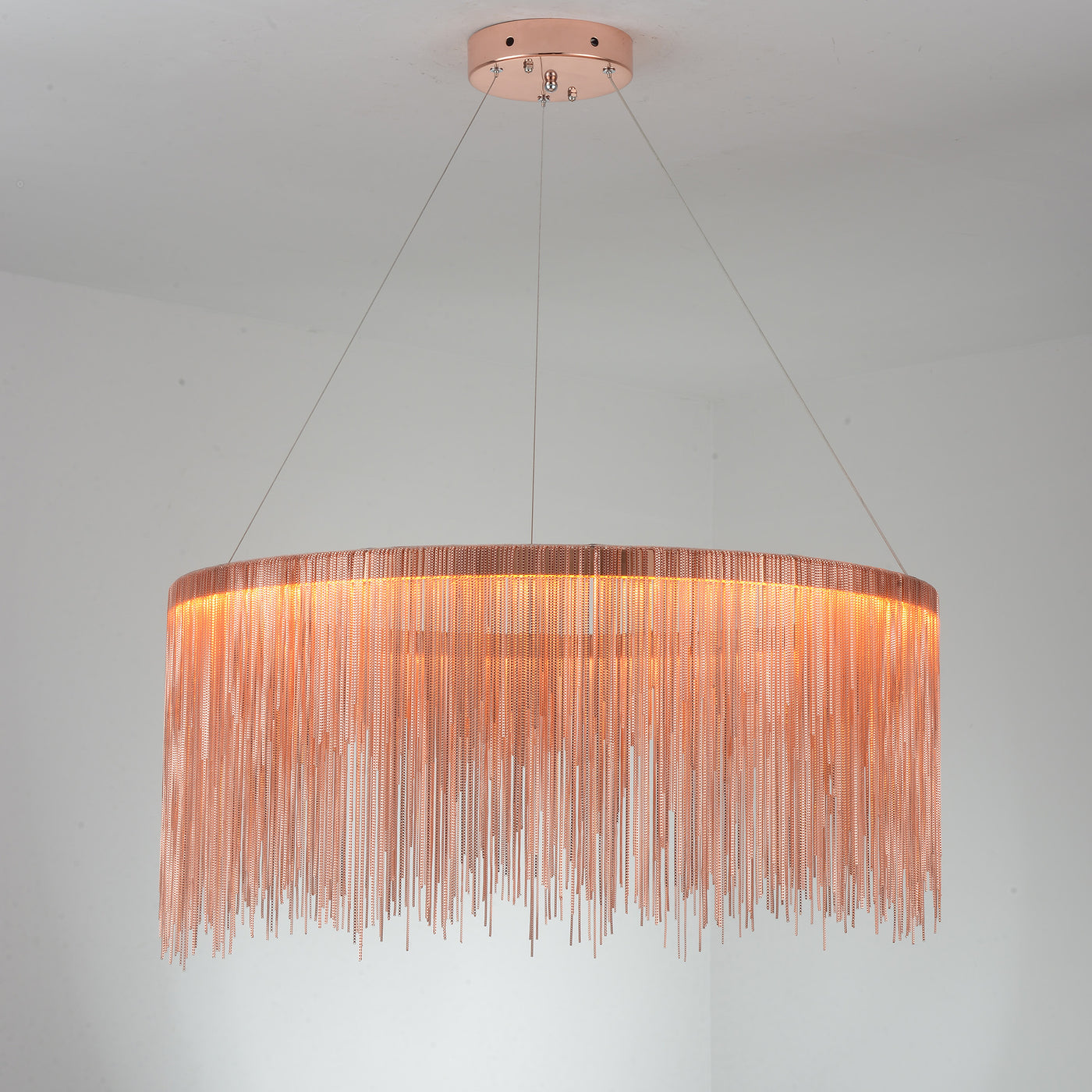 Silver tassel chain chandelier