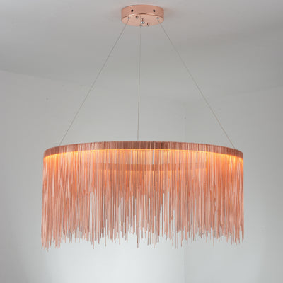 Silver tassel chain chandelier