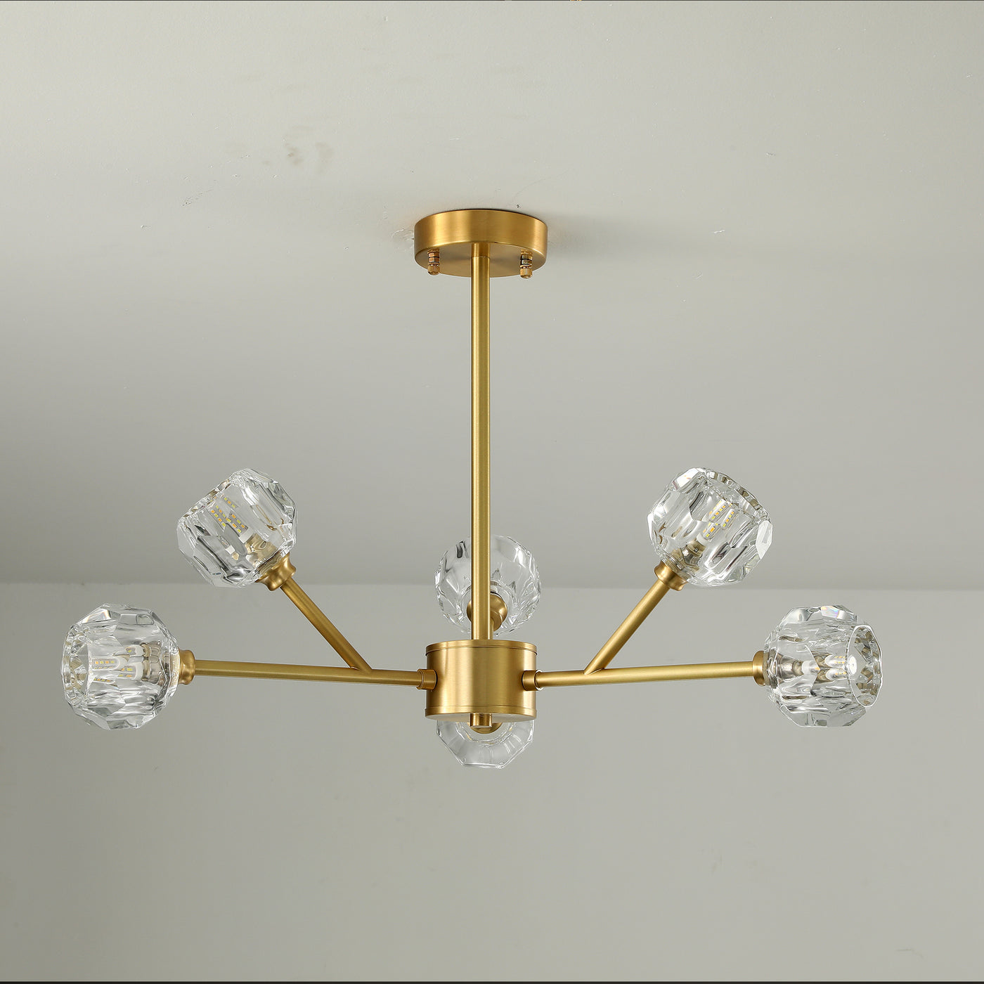 Postmodern luxury and full copper chandelier