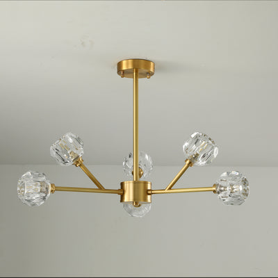 Postmodern luxury and full copper chandelier