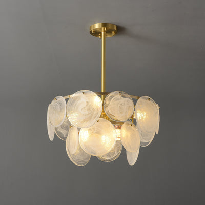 White circle Round Two-Tier Chandelier