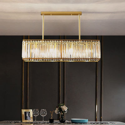 Dynamic Rectangular Crystal Chandelier