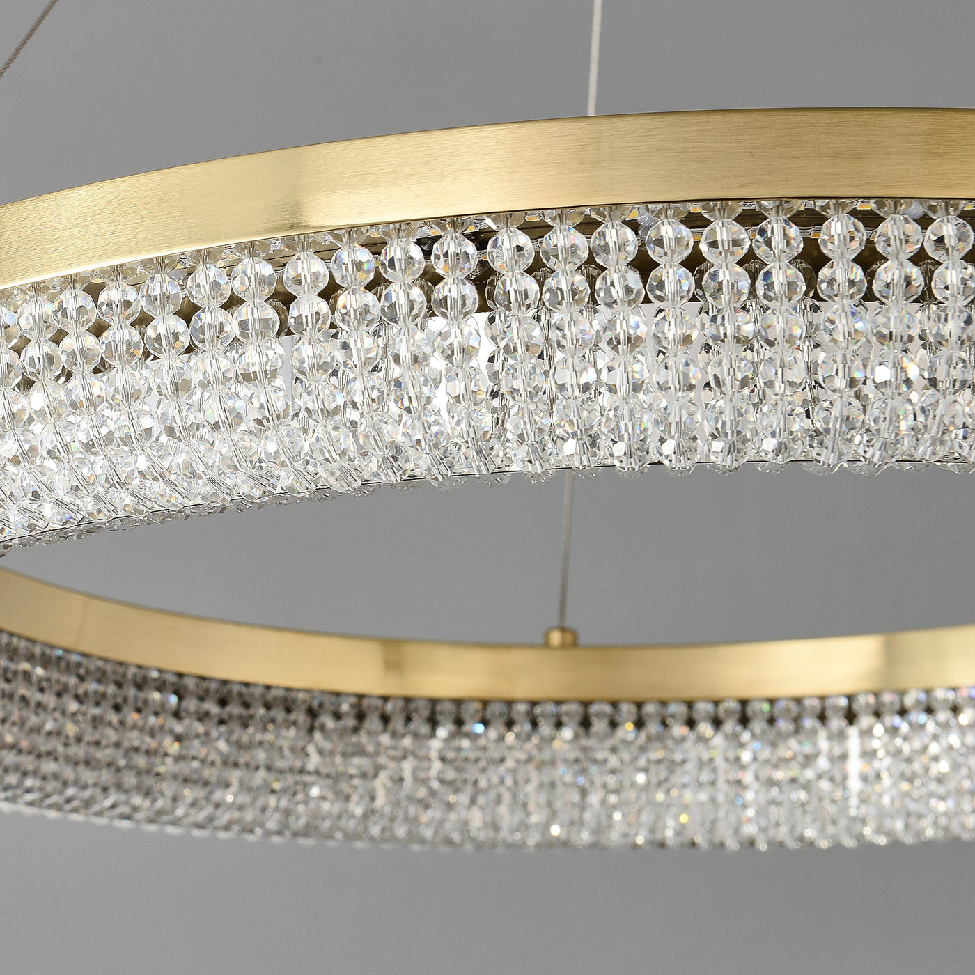 D32'' Three-Tier Crystal Ring Chandelier