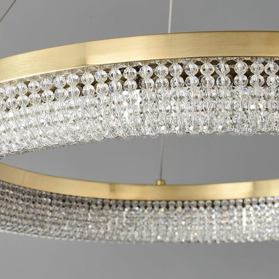D32'' Three-Tier Crystal Ring Chandelier