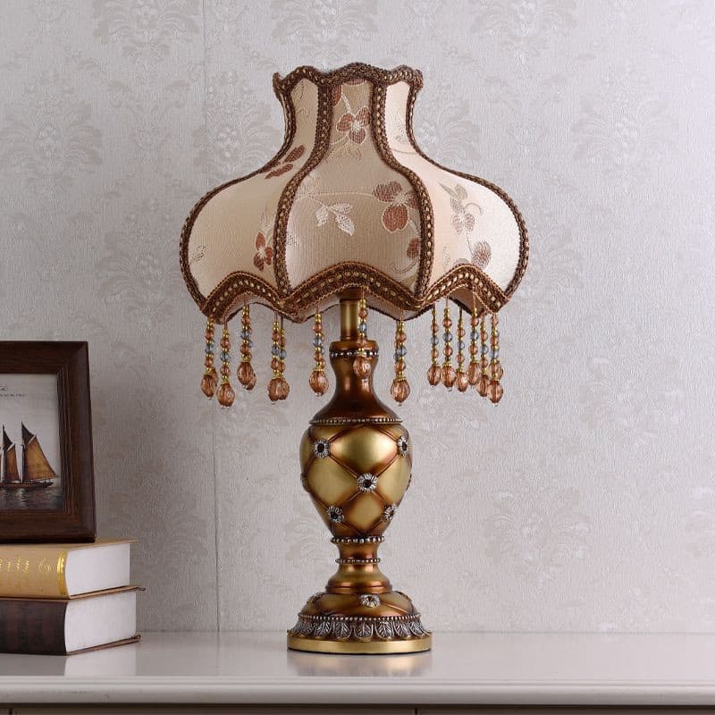 Brass Fabric Flower Table Light