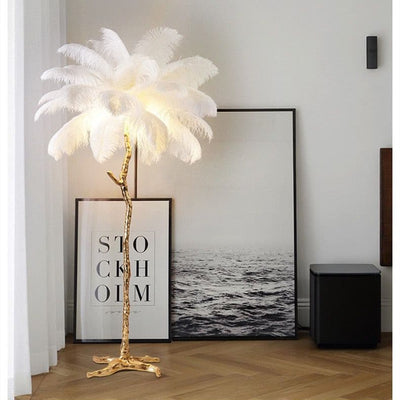 Ostrich Feather Table Lamp